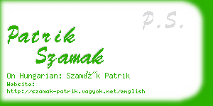 patrik szamak business card